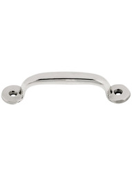 Vintage Style Utility Pull in Solid Brass - 3 inch Center to Center in Polished Nickel.